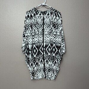 Cotton On Black White Oversized Kimono Top Small Beach Pool coverup